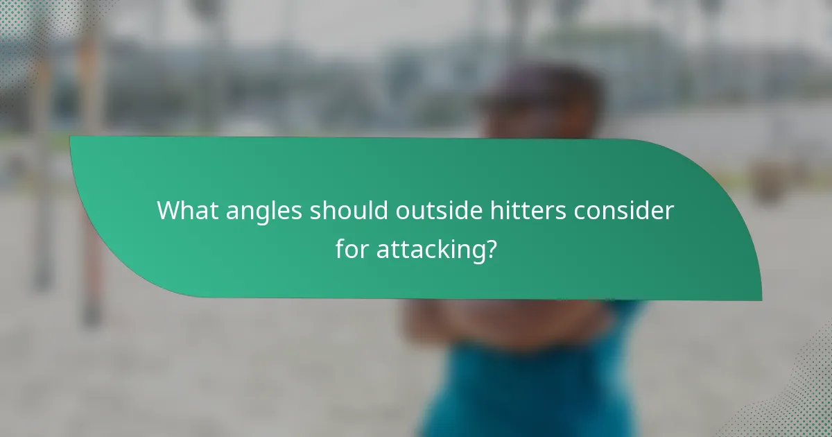 What angles should outside hitters consider for attacking?