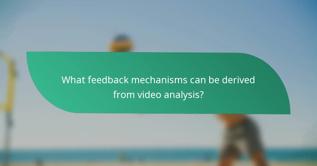 What feedback mechanisms can be derived from video analysis?